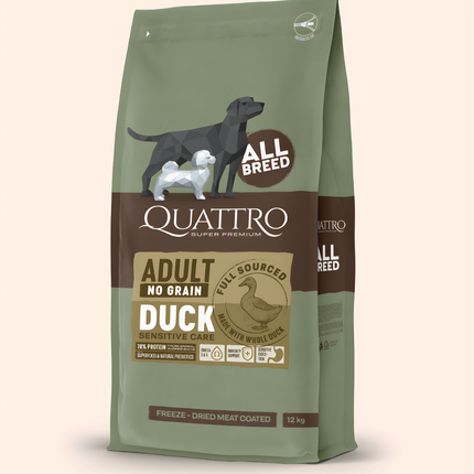 Quattro Super Premium No Grain All Breed Adult, Duck 12kg
