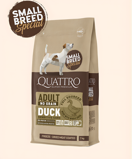 Quattro Super Premium No Grain Small Breed Adult, Duck 7kg