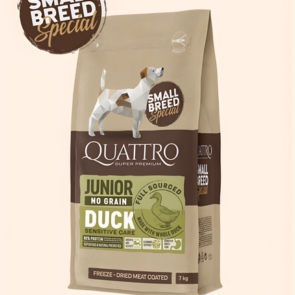 Quattro Super Premium No Grain Small Breed Junior, Duck 7kg