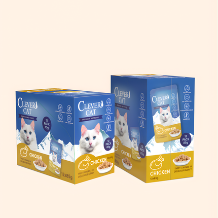 Clever Cat Pouches 12-pack Chicken