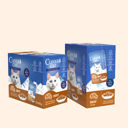 Clever Cat Pouches 12-pack Beef