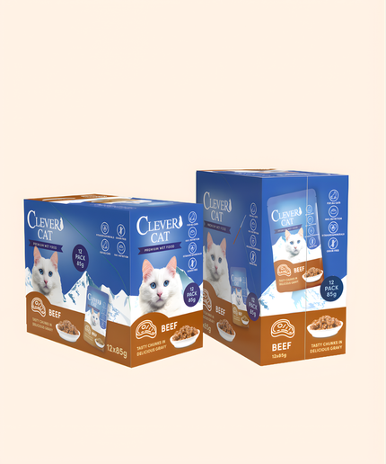 Clever Cat Pouches 12-pack Beef