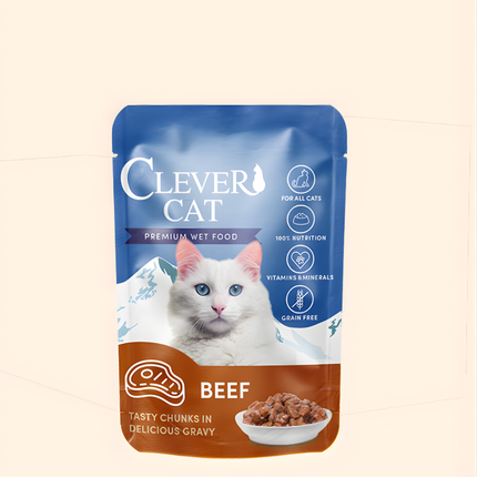 Clever Cat Pouches 12-pack Beef