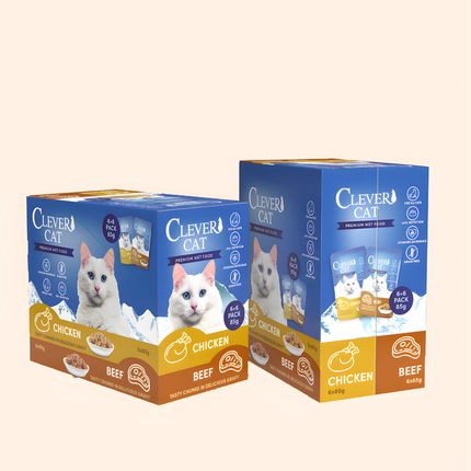 Clever Cat Pouches 12-pack mixed flavors