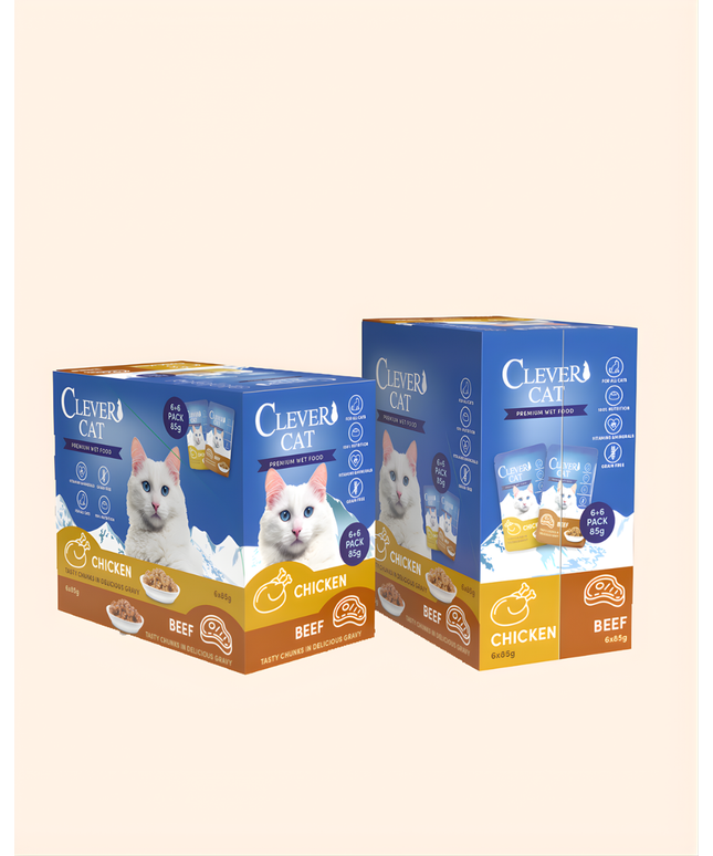Clever Cat Pouches 12-pack mixed flavors