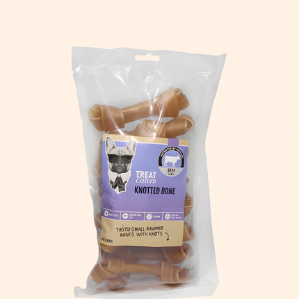 Treateatrers knotted bone natural 10 cm 12-pack