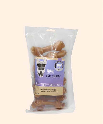 Treateatrers knotted bone natural 10 cm 12-pack