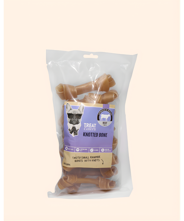 Treateatrers knotted bone natural 10 cm 12-pack