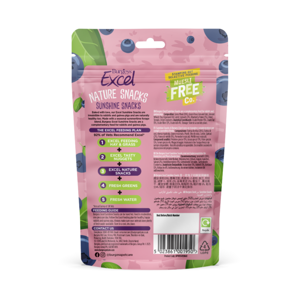 Burgess Excel Sunshine Nature Snacks Seasonal Rabbit & Guinea Pig 60g 4-pack