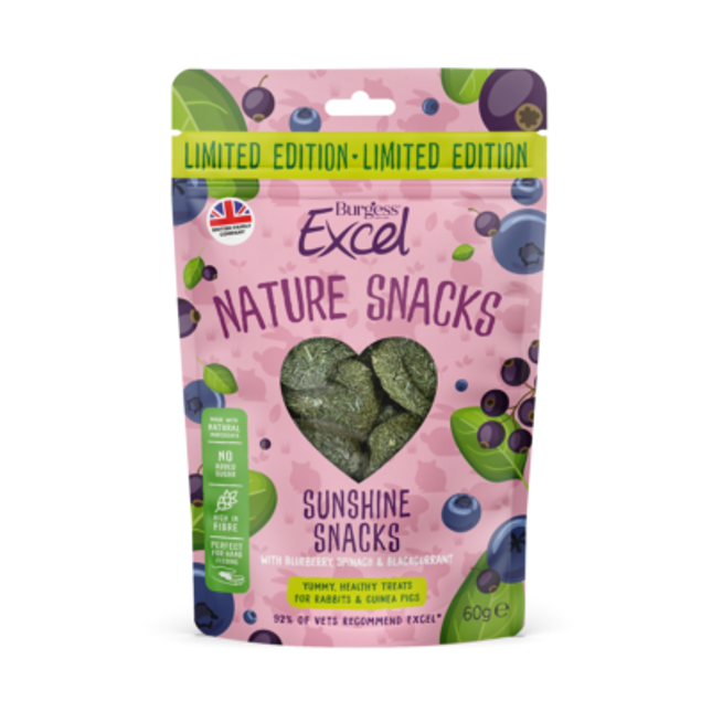 Burgess Excel Sunshine Nature Snacks Seasonal Rabbit & Guinea Pig – 4 × 60 g