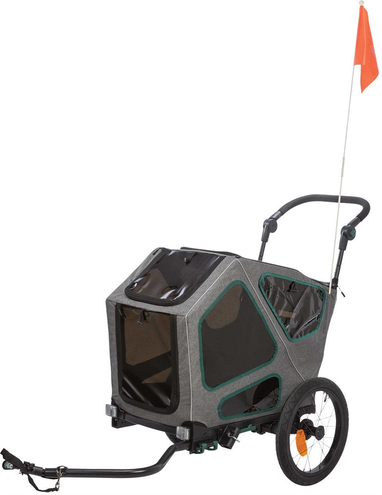 Cykelvagn, S: 64 × 92 × 80/130 cm, grå/sage