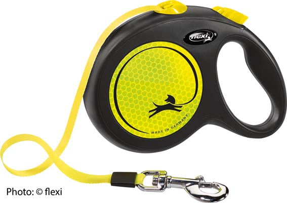 flexi New NEON, band, L: 5 m, svart/neongul
