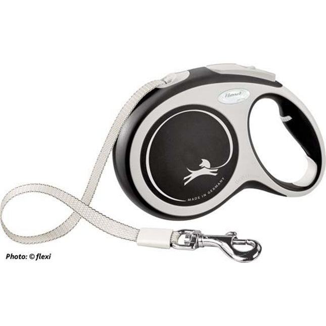 flexi New Comfort rullkoppel – band – L, 8 m, svart