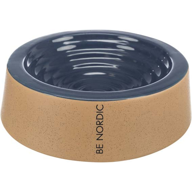 BE NORDIC skål i keramik – 0,5 l, Ø 20 cm, Mörkblå/beige