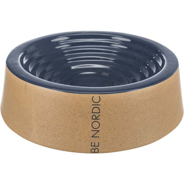 BE NORDIC skål i keramik – 0,8 l, Ø 25 cm, Mörkblå/beige