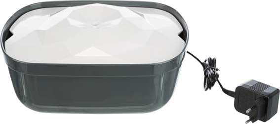 Vattenfontän, melamin, 2,5 l / 28 × 11 × 22 cm, grå/vit