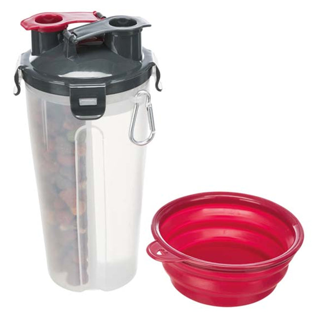 Trixie Foder/vattenbehållare, plast, 2 × 0,35 l/ø11 × 23 cm