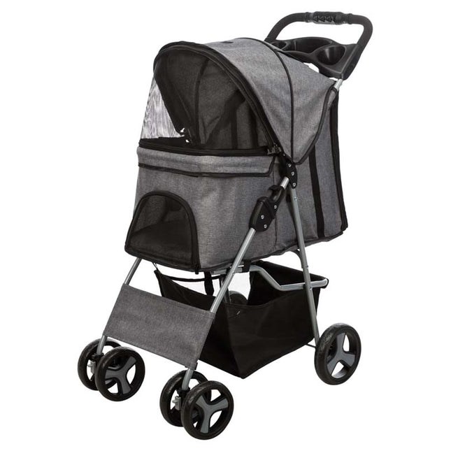 Trixie Hopfällbar djurvagn Buggy – 47 × 100 × 80 cm, max 15 kg, Grå
