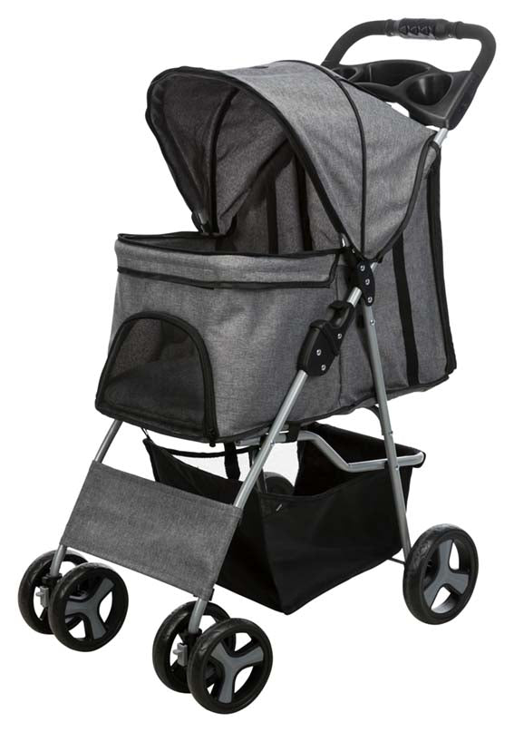 Djurvagn Buggy, hopfällbar, 47×h100×80 cm, upp t. 15 kg, grå