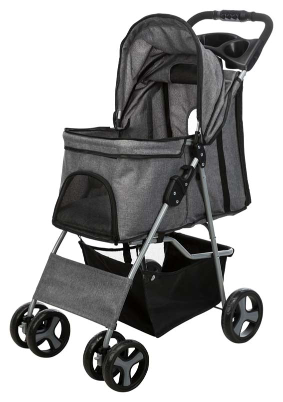 Djurvagn Buggy, hopfällbar, 47×h100×80 cm, upp t. 15 kg, grå