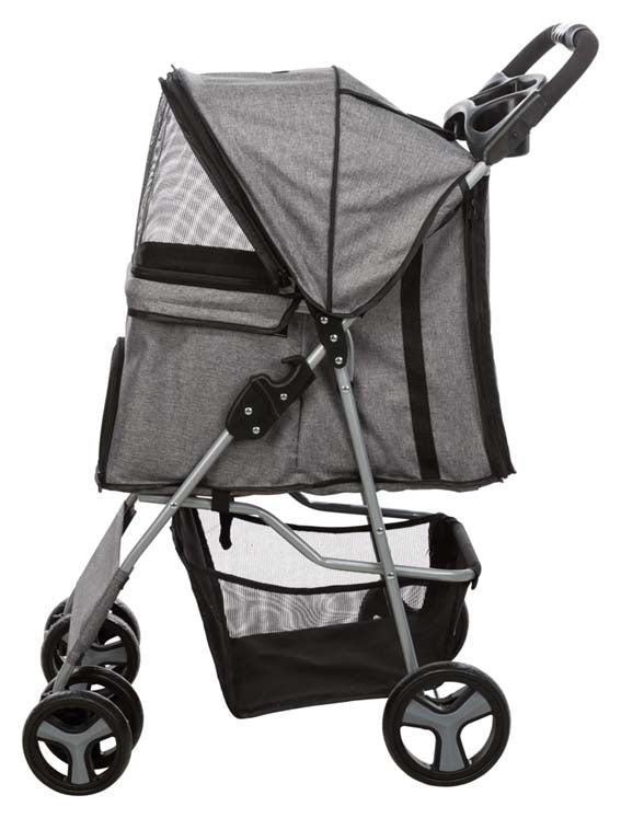 Djurvagn Buggy, hopfällbar, 47×h100×80 cm, upp t. 15 kg, grå