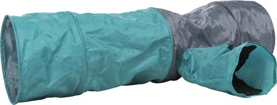 Kattunnel 4-vägs, nylon, ø 30 x 115 cm, grå/grön