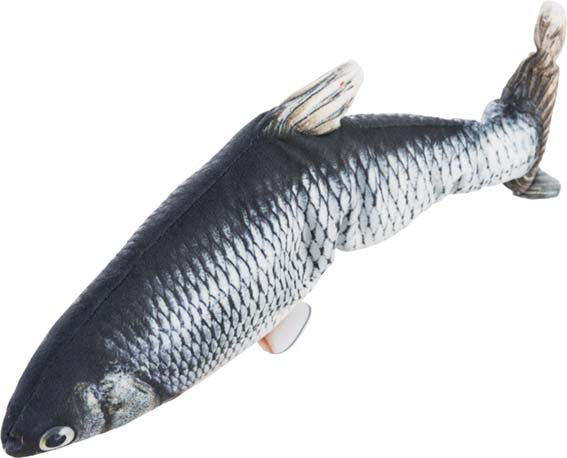 Fisk, sprattlande, tyg, catnip, 30 cm, USB-laddad
