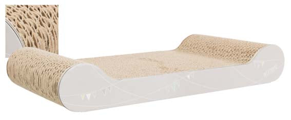 Junior klösbräda, wellpapp, Catnip, 38 × 6 × 18 cm, ljusgrå