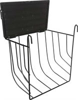 Höhäck, hängande, med lock, metall, 20 × 18 × 12 cm, svart