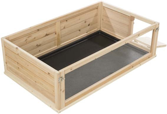 Innehage, marsvin, trä/plast, 114 × 30 × 74 cm