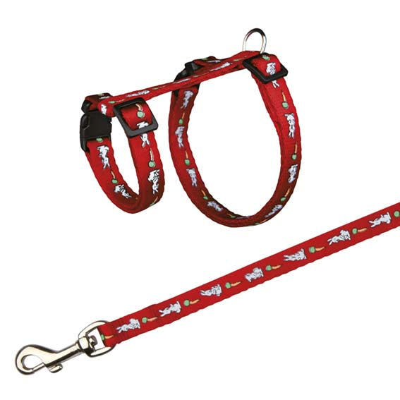 Sele+koppel Kanin ställbar m motiv 25-44cm/10mm, 1,25m