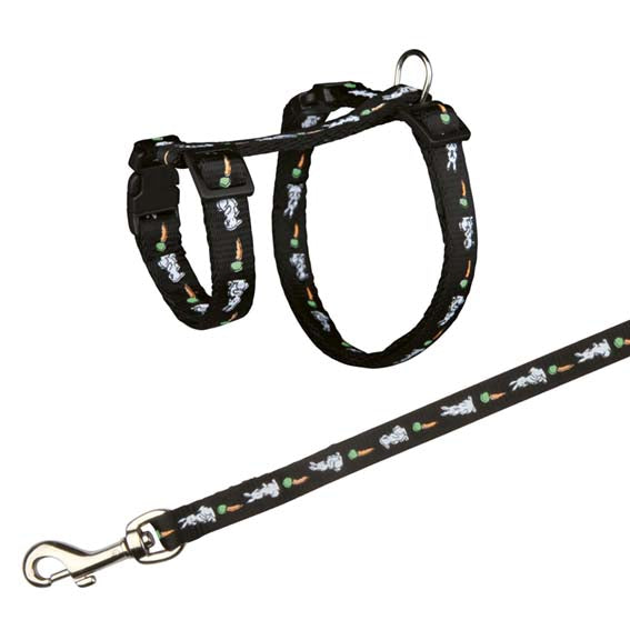 Sele+koppel Kanin ställbar m motiv 25-44cm/10mm, 1,25m