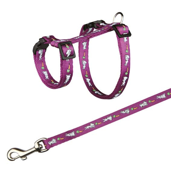 Sele+koppel Kanin ställbar m motiv 25-44cm/10mm, 1,25m
