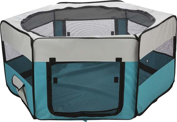Utehage, nät/golv, marsvin, kanin, polyester, ø 150 × 65 cm, turkos/lj