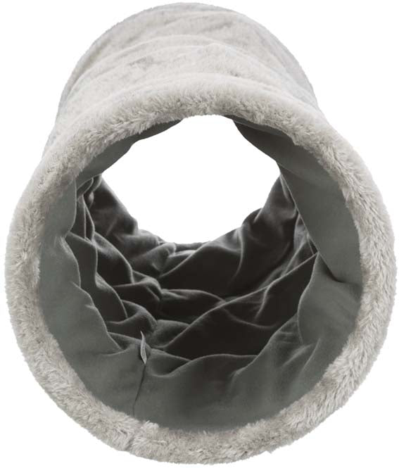 Kattunnel, plysch, ø 22 × 60 cm, grå
