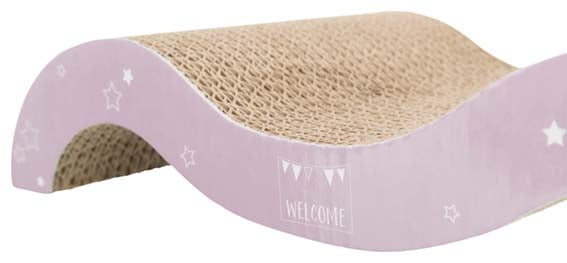 Junior klösbräda Wawe, wellpapp, Catnip, 38 × 7 × 18 cm, ljuslila/mint