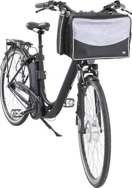 Trixie Cykelkorg fram – front, 41 × 26 × 26 cm, svart/grå, <6 kg