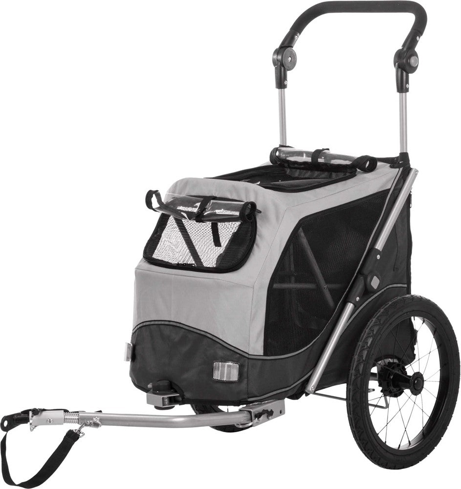 Cykelvagn, quick-fold,M: 63 × 95 × 90/132 cm, grå