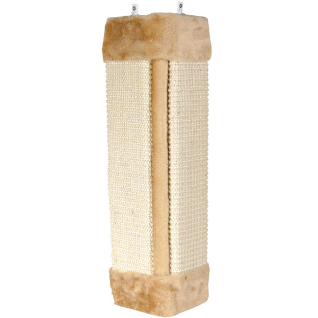 Trixie Hörnklösbräda i sisal och plysch – 23,5 × 49,5 cm, Beige