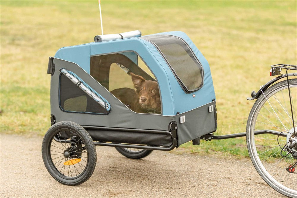 Cykelvagn, L: 81 × 112 × 112/155 cm, blå/grå
