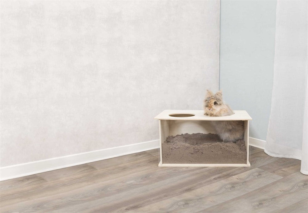 Grävlåda med plexifront för kanin, 58 × 30 × 38 cm