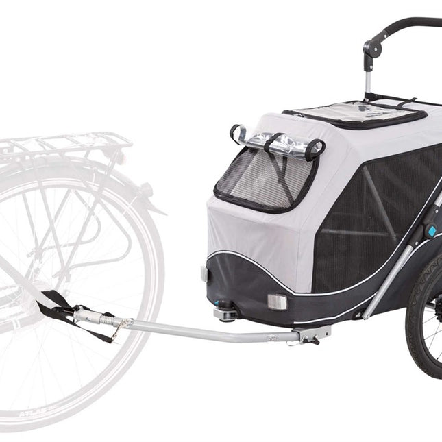 Trixie Quick-Fold cykelvagn för hund – M, 63 × 95 × 90/132 cm, grå