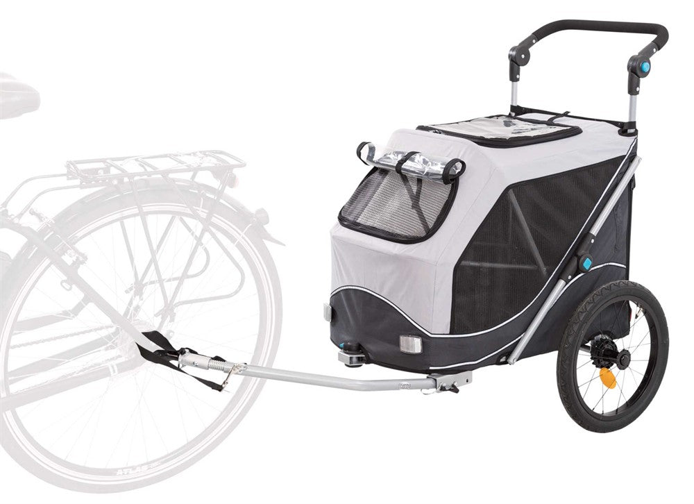 Cykelvagn, quick-fold,M: 63 × 95 × 90/132 cm, grå