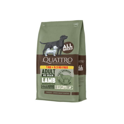 Quattro hundfoder All Breed No Grain Lamb – 1,5 kg
