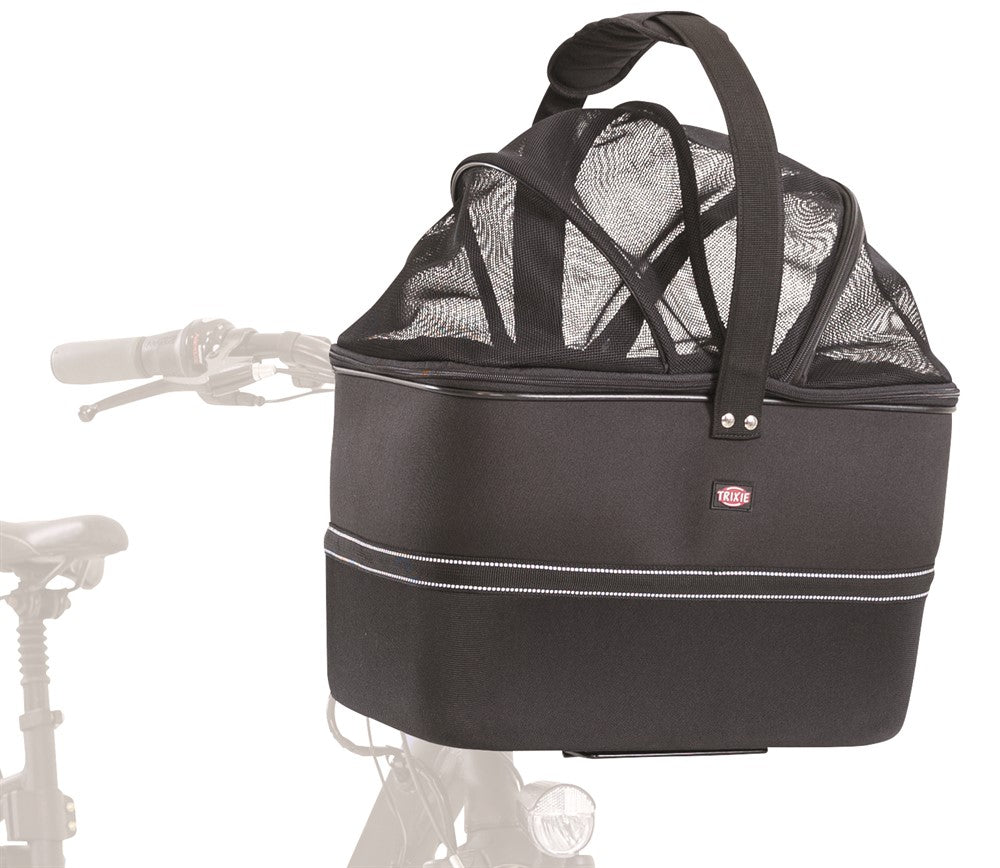 Cykelkorg front med nät 41 × h47 × 29 cm, svart