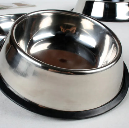 Klassisk hundskål i rostfritt stål
