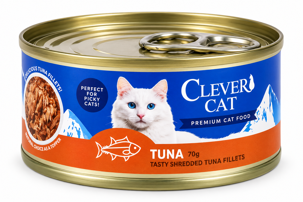 Clever Cat våtfoder med tonfisk – 12 × 70 g