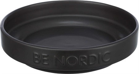 BE NORDIC skål, låg, keramik/gummi, 0.3 l/ø 16 cm, svart