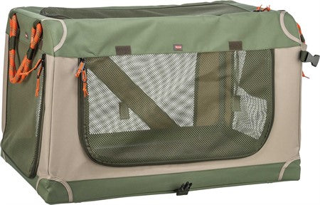 Comfy soft kennel, M: 51,9 × 49,4 × 85,7 cm, olivgrön/beige