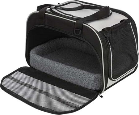 Transportväska Valery m. bädd <9 kg 29 × h31 × 49 cm, svart/grå
